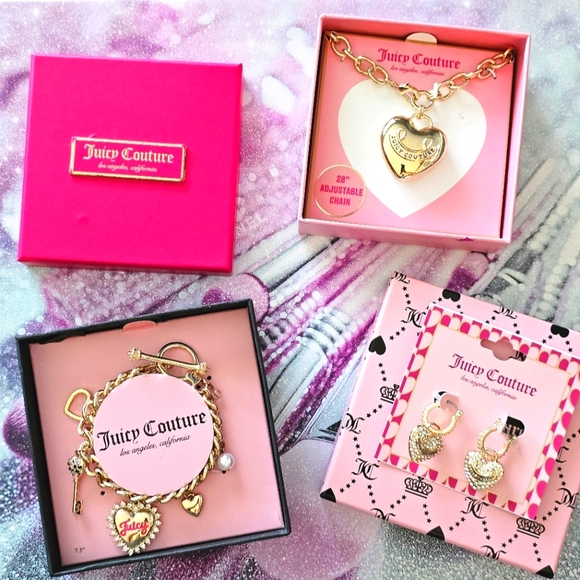Juicy Couture Gold Jewelry Set-NIB - Picture 1 of 8